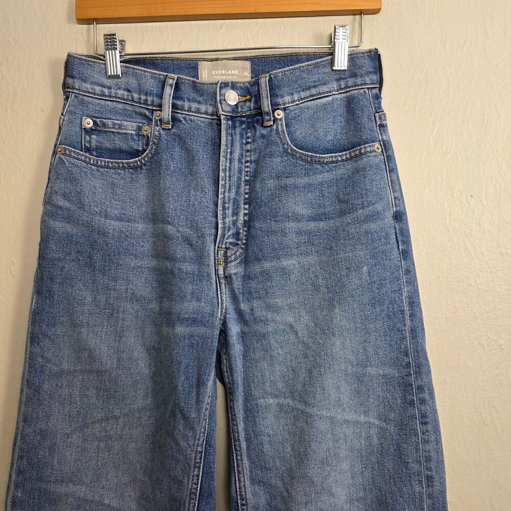 Everlane The Way-High Sailor Jean Vintage Blue Wide Leg High Rise Denim 26Short - Picture 9 of 11